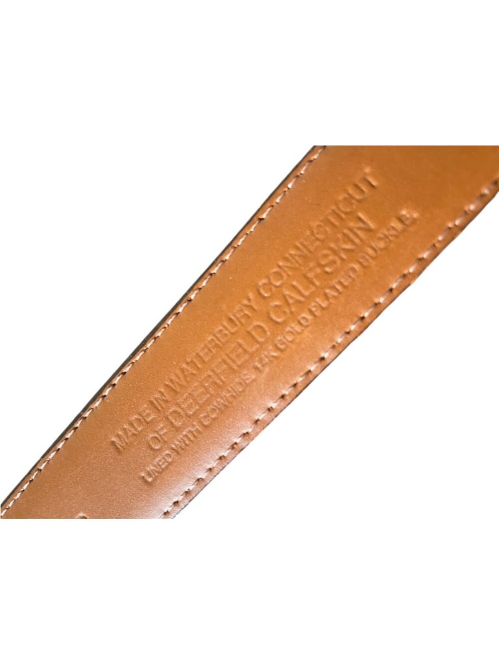 Deerfield Red Leather Belt 14K Gold Plated Buckle  Size 38 Fairy Cottagecore - Picture 5 of 11